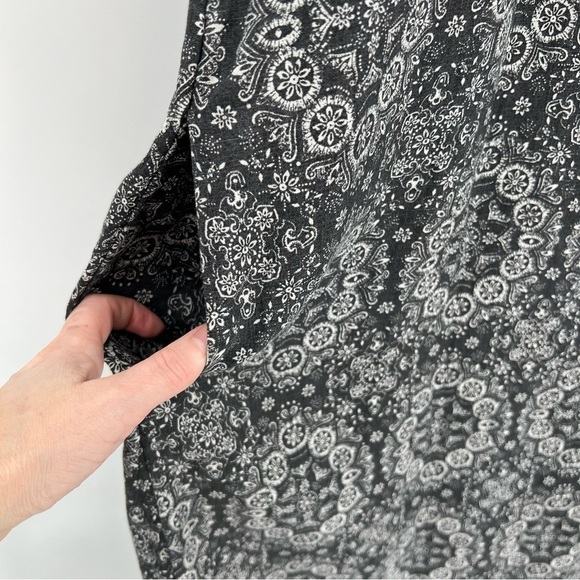 FAT FACE Lola Linear Batik 100% Linen Print Midi Dress Black UK 18 US 14 NEW - Picture 13 of 13